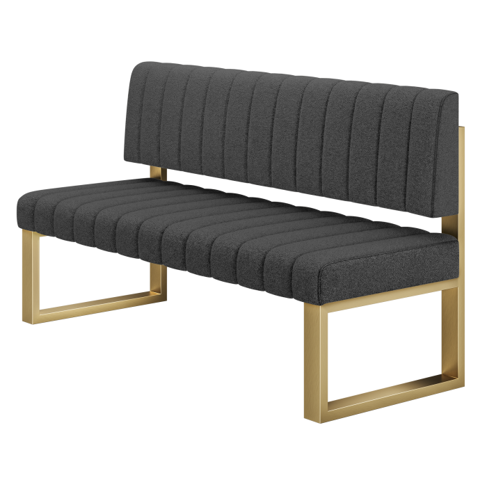 Allen | Sitzbank | B:H 140 x 72 cm | Dunkel Grau | Gestreift | Teddystoff