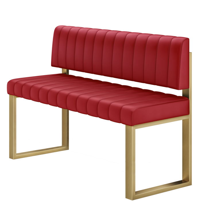 Allen | Hochbank | B:H 160 x 102 cm | Rot | Gestreift | Leder