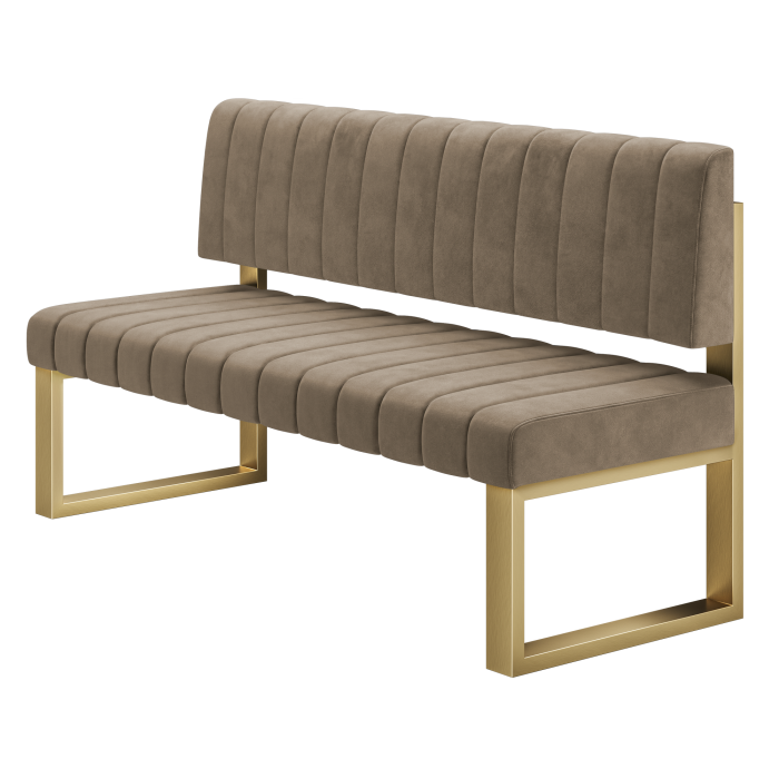 Allen | Sitzbank | B:H 160 x 72 cm | Taupe | Gestreift | Samt