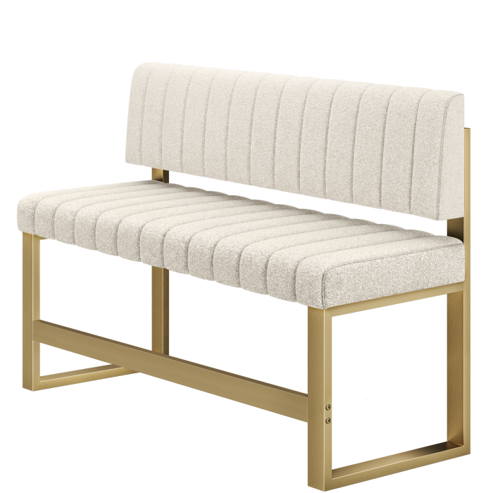 Allen | Hochbank | B:H 180 x 92 cm | Creme | Gestreift | Teddystoff