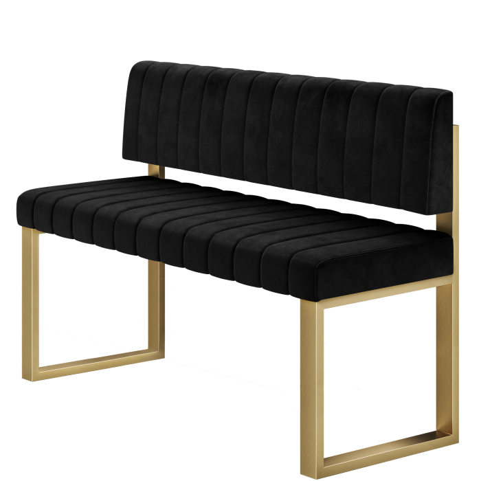 Allen | Hochbank | B:H 180 x 102 cm | Schwarz | Gestreift | Samt