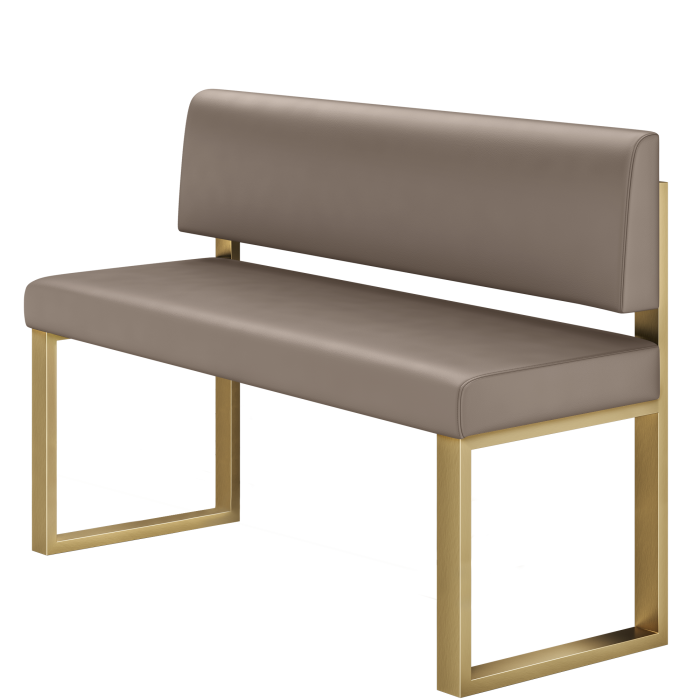 Areo | Hochbank | B:H 140 x 92 cm | Taupe | Glatt | Leder