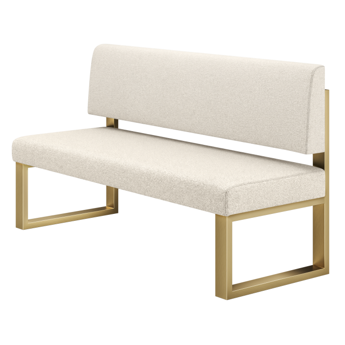 Areo | Sitzbank | B:H 180 x 72 cm | Creme | Glatt | Teddystoff