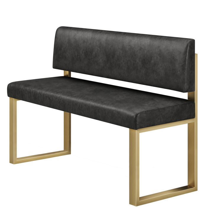 Areo | Hochbank | B:H 160 x 102 cm | Schwarz | Glatt | Leder