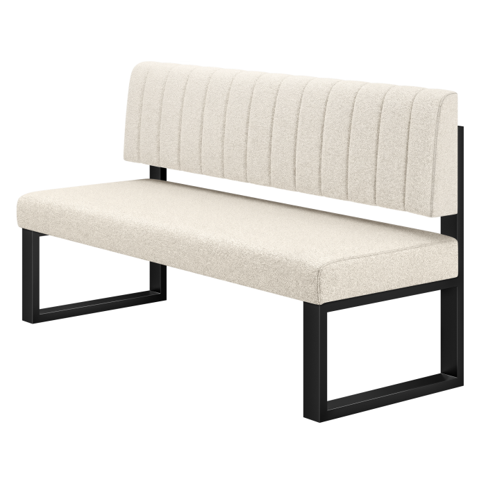 Areo | Sitzbank | B:H 140 x 72 cm | Creme | Gestreift | Teddystoff