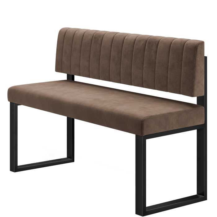 Areo | Hochbank | B:H 140 x 92 cm | Braun | Gestreift | Samt