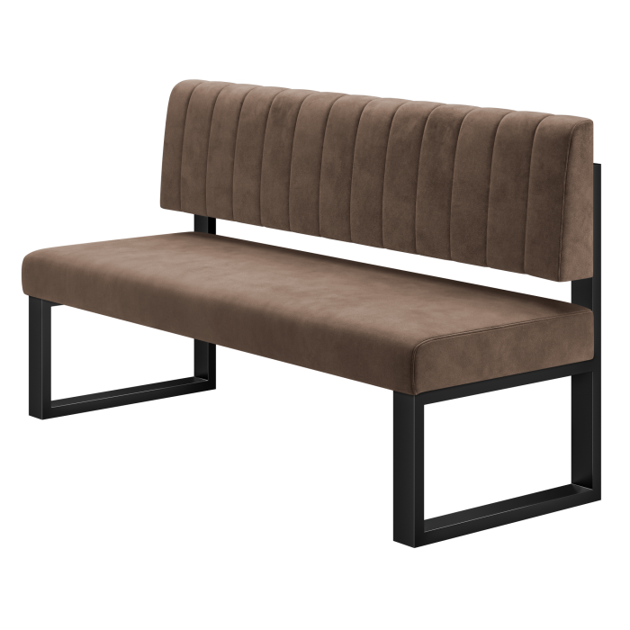 Areo | Sitzbank | B:H 180 x 72 cm | Braun | Gestreift | Samt