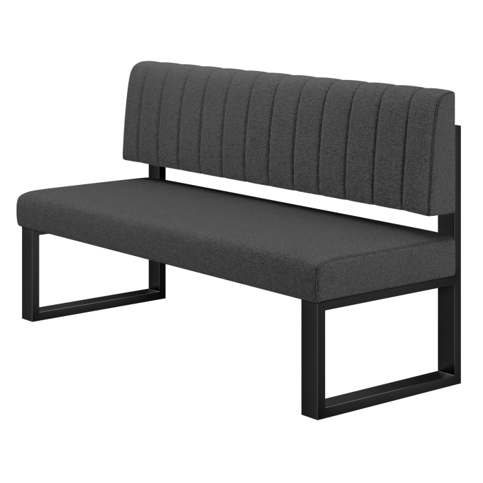 Areo | Sitzbank | B:H 200 x 72 cm | Dunkel Grau | Gestreift | Teddystoff