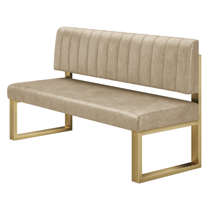 Areo | Sitzbank | B:H 100 x 72 cm | Beige | Gestreift | Leder