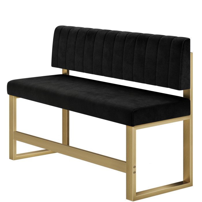 Areo | Hochbank | B:H 120 x 92 cm | Schwarz | Gestreift | Samt