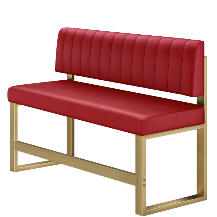 Areo | Hochbank | B:H 120 x 102 cm | Rot | Gestreift | Leder