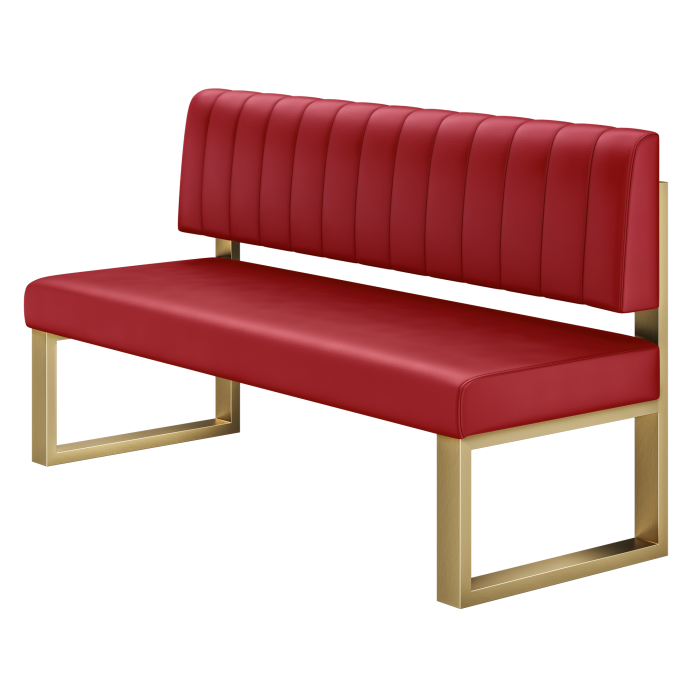 Areo | Sitzbank | B:H 120 x 72 cm | Rot | Gestreift | Leder