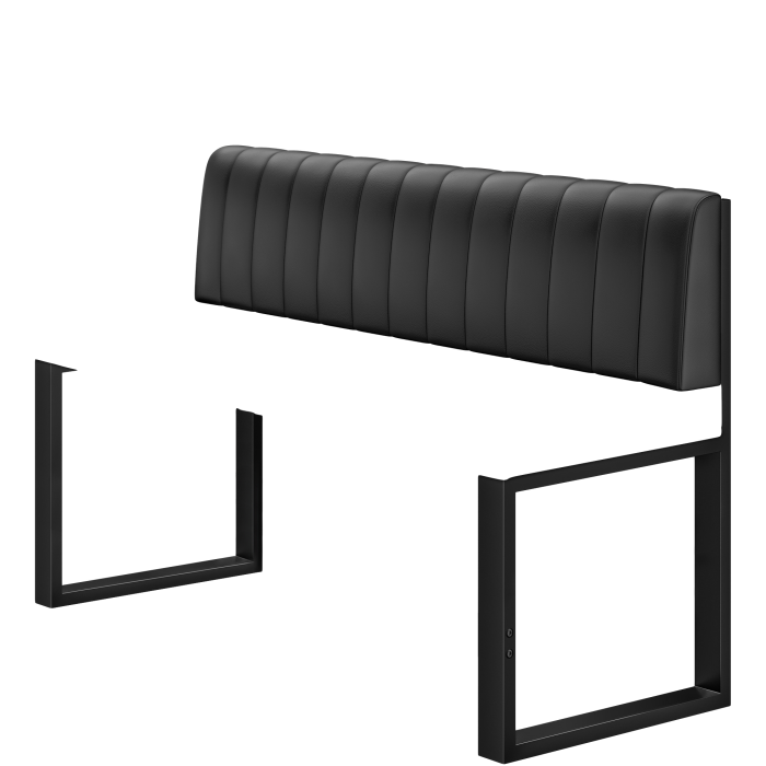 Areo | Hochbank | B:H 140 x 102 cm | Schwarz | Gestreift | Leder