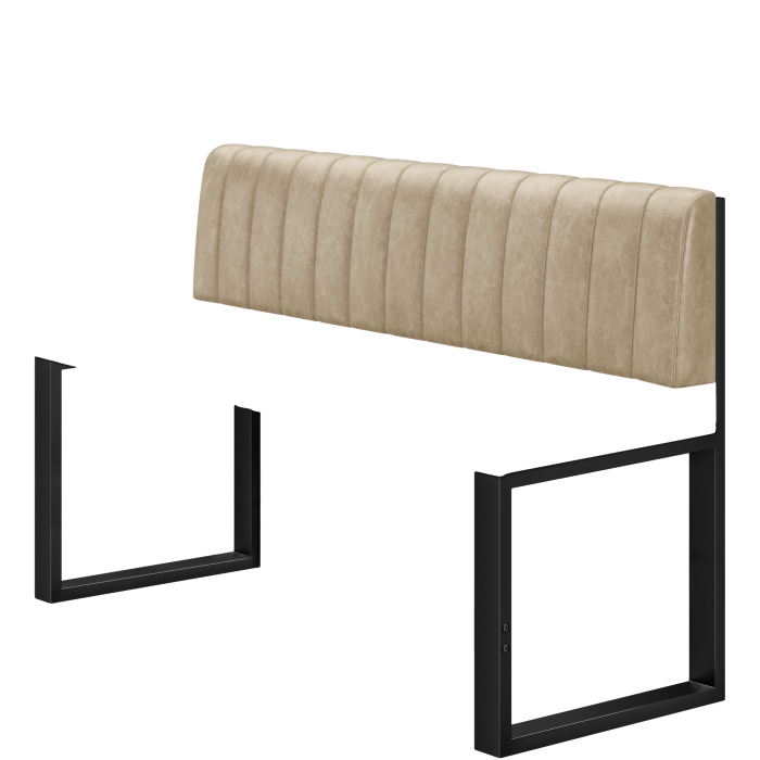 Areo | Hochbank | B:H 160 x 102 cm | Beige | Gestreift | Leder