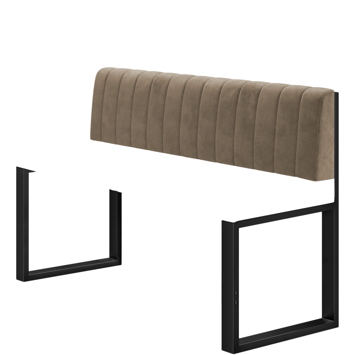 Areo | Hochbank | B:H 180 x 92 cm | Taupe | Gestreift | Samt