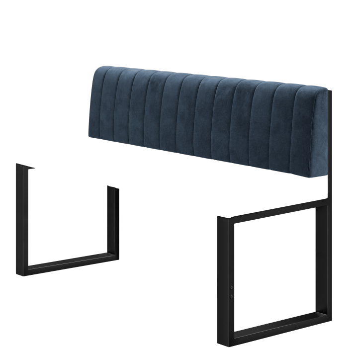 Areo | Hochbank | B:H 200 x 92 cm | Blau | Gestreift | Samt
