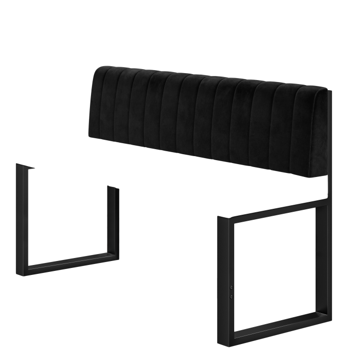 Areo | Hochbank | B:H 200 x 102 cm | Schwarz | Gestreift | Samt