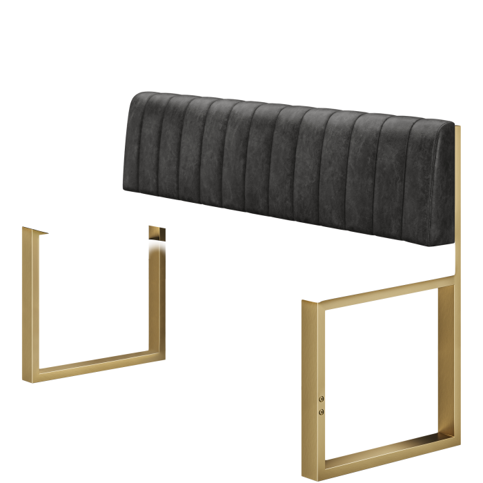 Areo | Hochbank | B:H 100 x 102 cm | Schwarz | Gestreift | Leder