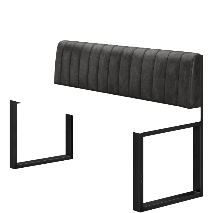Areo | Hochbank | B:H 200 x 102 cm | Schwarz | Gestreift | Leder