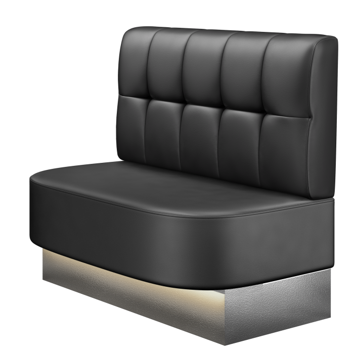 THOMAS | Gastrobank | B:H 100 x 103 cm | Schwarz | Button | Leder | LED