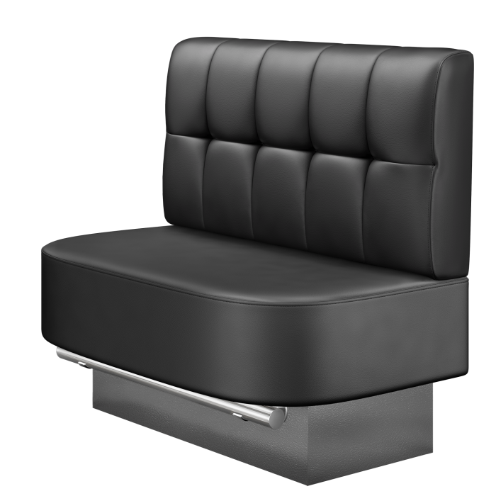 THOMAS | Gastro Hochbank | B:H 100 x 136 cm | Schwarz | Button | Leder