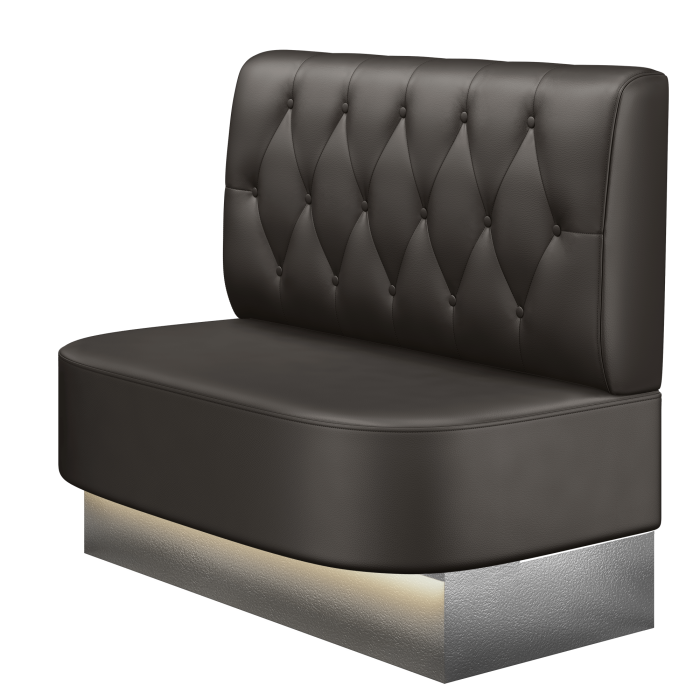 THOMAS | Gastrobank | B:H 100 x 103 cm | Braun | Chesterfield Raute | Leder | LED