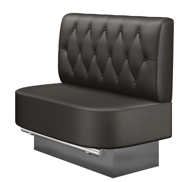 THOMAS | Gastro Hochbank | B:H 100 x 136 cm | Braun | Chesterfield Raute | Leder
