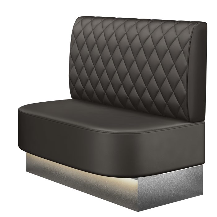 THOMAS | Gastrobank | B:H 100 x 103 cm | Braun | Raute | Leder | LED