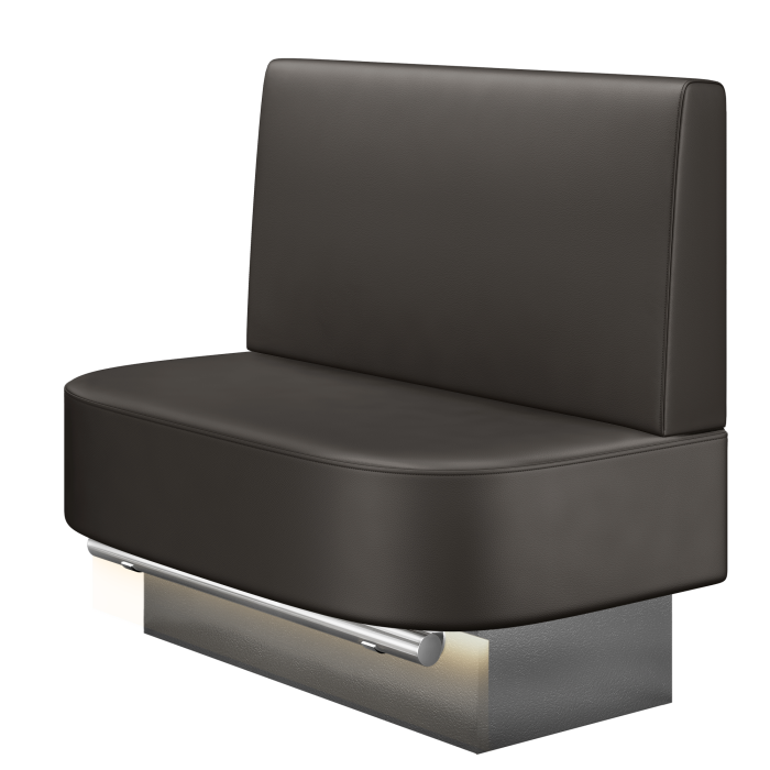THOMAS | Gastro Hochbank | B:H 100 x 126 cm | Braun | Glatt | Leder | LED