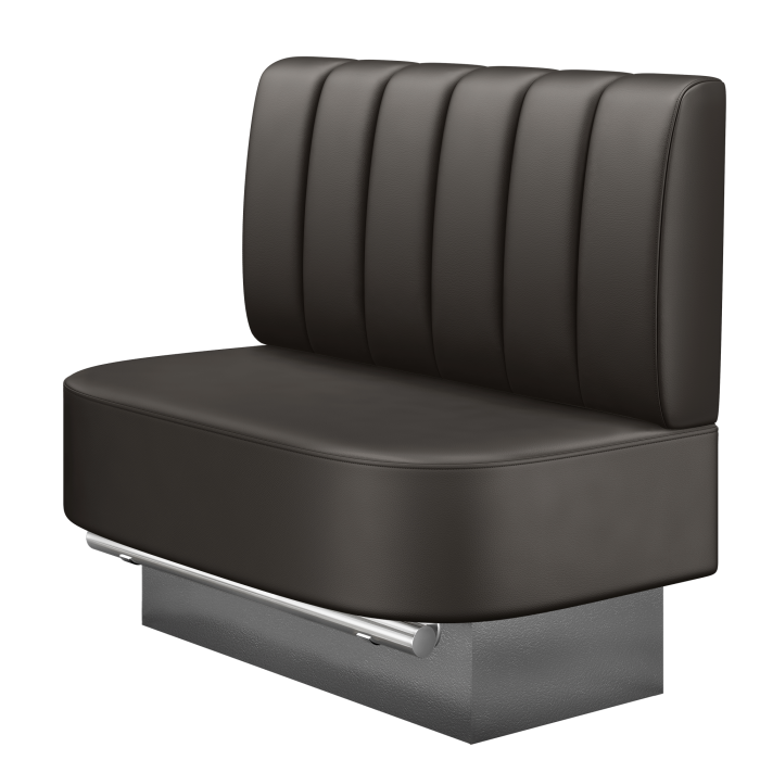 THOMAS | Gastro Hochbank | B:H 100 x 126 cm | Braun | Gestreift | Leder