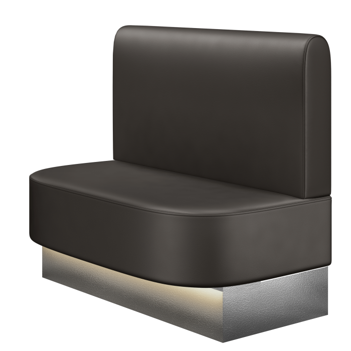 THOMAS | Gastrobank | B:H 100 x 103 cm | Braun | Glatt/ Rund | Leder | LED