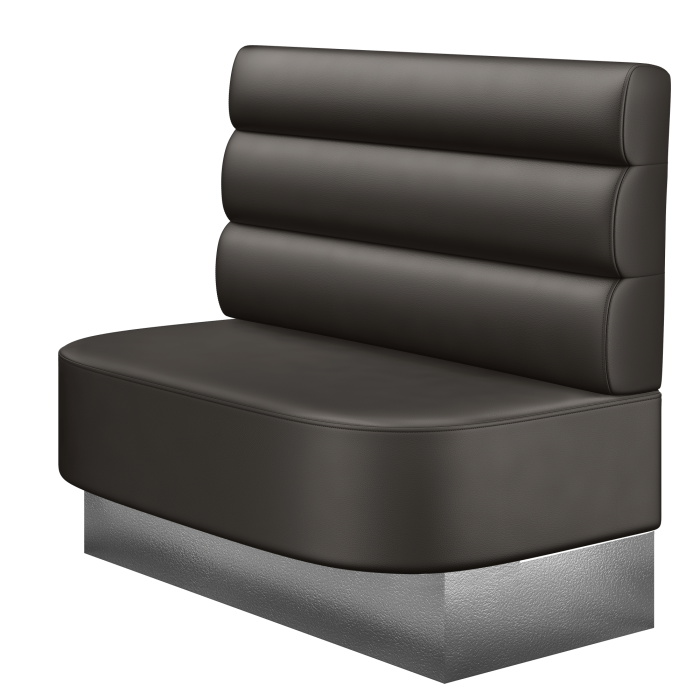 THOMAS | Gastrobank | B:H 100 x 103 cm | Braun | Horizontal Gestreift Rund | Leder