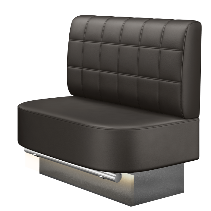 THOMAS | Gastro Hochbank | B:H 100 x 136 cm | Braun | Blocks | Leder | LED