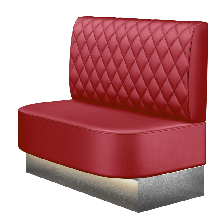 THOMAS | Gastrobank | B:H 100 x 103 cm | Rot | Raute | Leder | LED