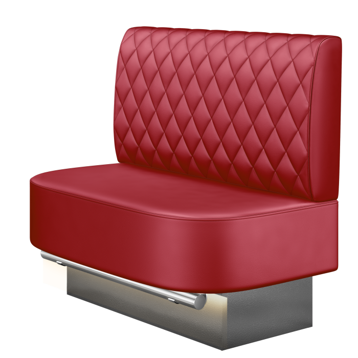 THOMAS | Gastro Hochbank | B:H 100 x 136 cm | Rot | Raute | Leder | LED