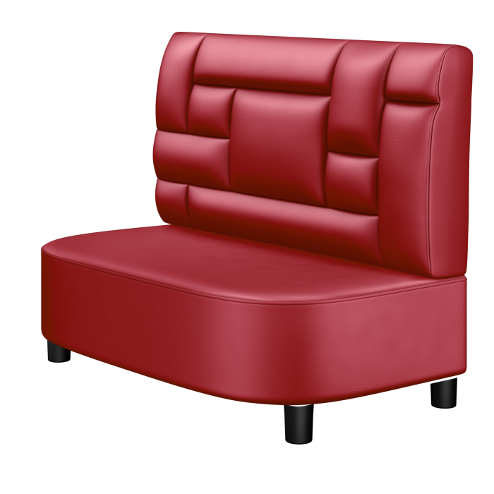 THOMAS | Gastro Lounge Bank | B:H 100 x 94 cm | Rot | Tetris Design | Leder