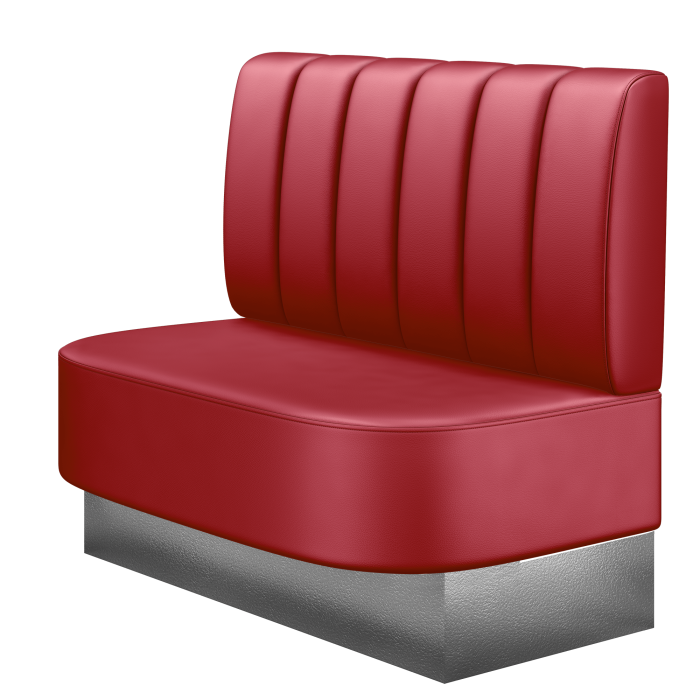 THOMAS | Gastrobank | B:H 100 x 103 cm | Rot | Gestreift | Leder