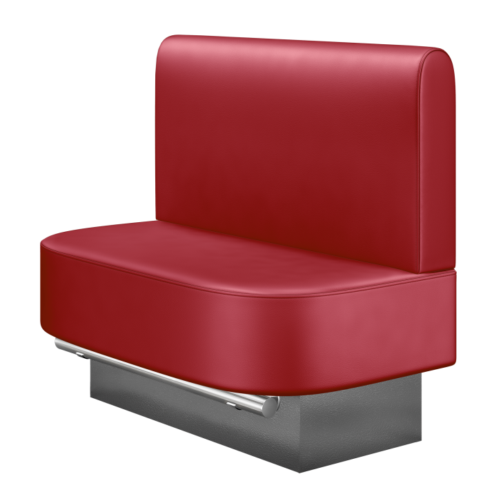 THOMAS | Gastro Hochbank | B:H 100 x 126 cm | Rot | Glatt/ Rund | Leder