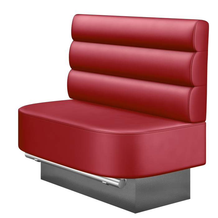 THOMAS | Gastro Hochbank | B:H 100 x 136 cm | Rot | Horizontal Gestreift Rund | Leder