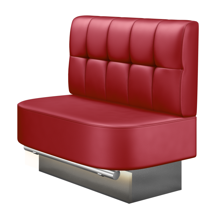 THOMAS | Gastro Hochbank | B:H 100 x 126 cm | Rot | Button | Leder | LED