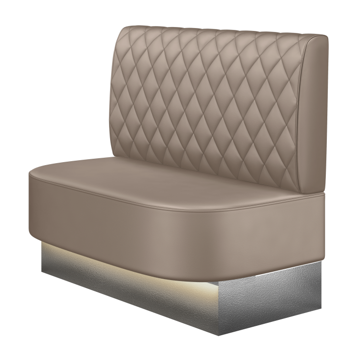 THOMAS | Gastrobank | B:H 100 x 103 cm | Taupe | Raute | Leder | LED