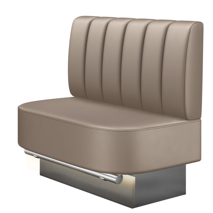THOMAS | Gastro Hochbank | B:H 100 x 126 cm | Taupe | Gestreift | Leder | LED