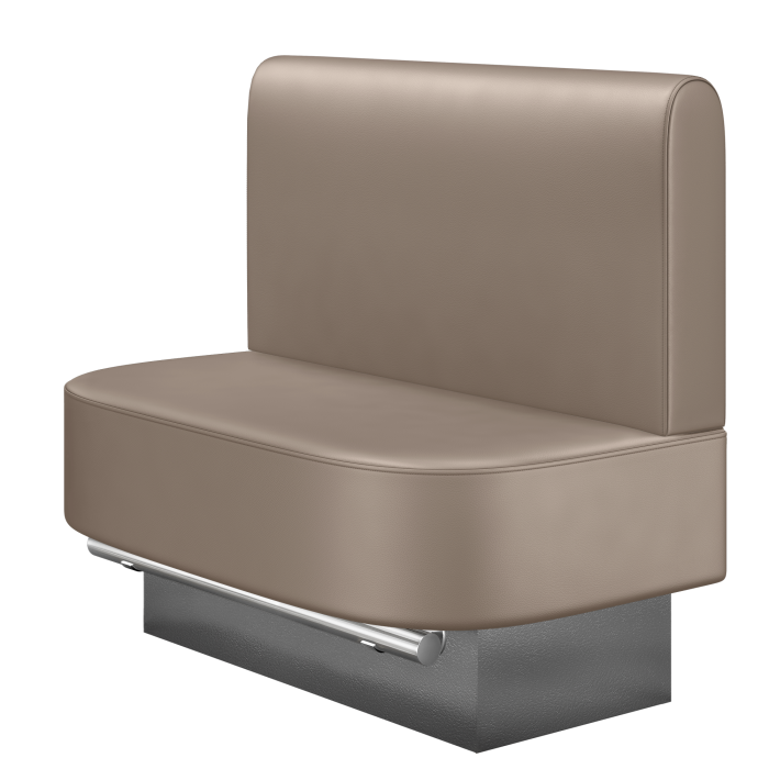 THOMAS | Gastro Hochbank | B:H 100 x 136 cm | Taupe | Glatt/ Rund | Leder