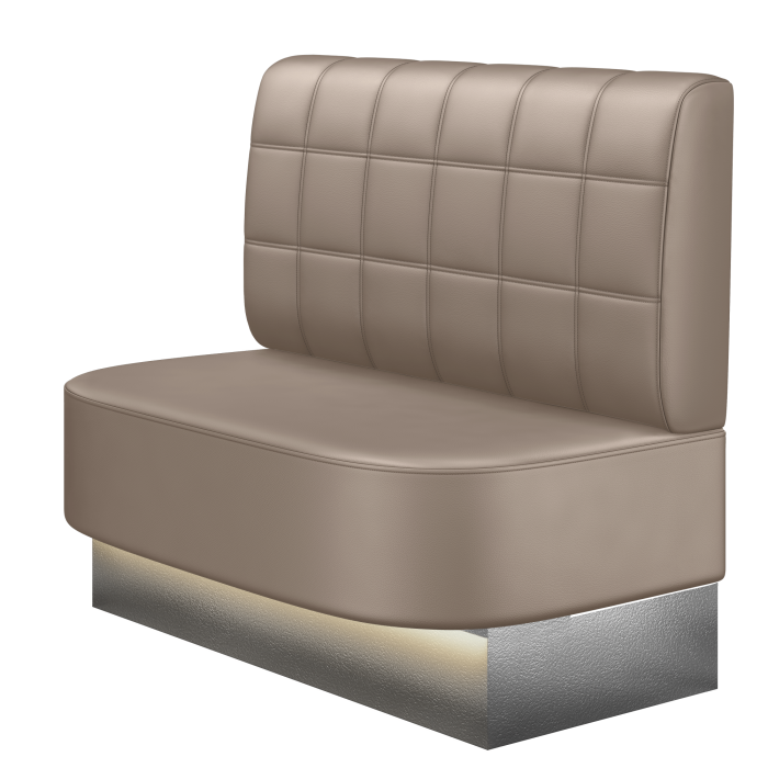 THOMAS | Gastrobank | B:H 100 x 103 cm | Taupe | Blocks | Leder | LED