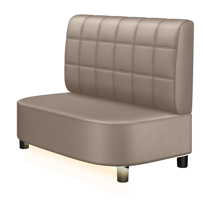 THOMAS | Gastro Lounge Bank | B:H 100 x 94 cm | Taupe | Blocks | Leder | LED