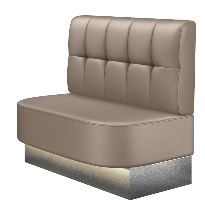 THOMAS | Gastrobank | B:H 100 x 103 cm | Taupe | Button | Leder | LED