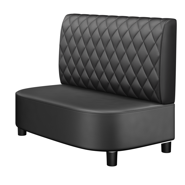 THOMAS | Gastrobank | B:H 100 x 103 cm | Schwarz | Raute | Leder