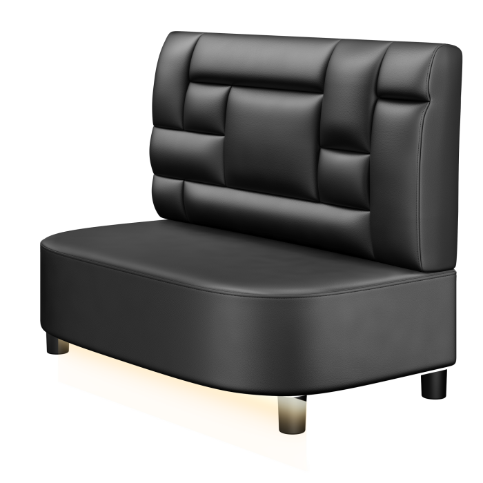 THOMAS | Gastrobank | B:H 100 x 103 cm | Schwarz | Tetris Design | Leder | LED