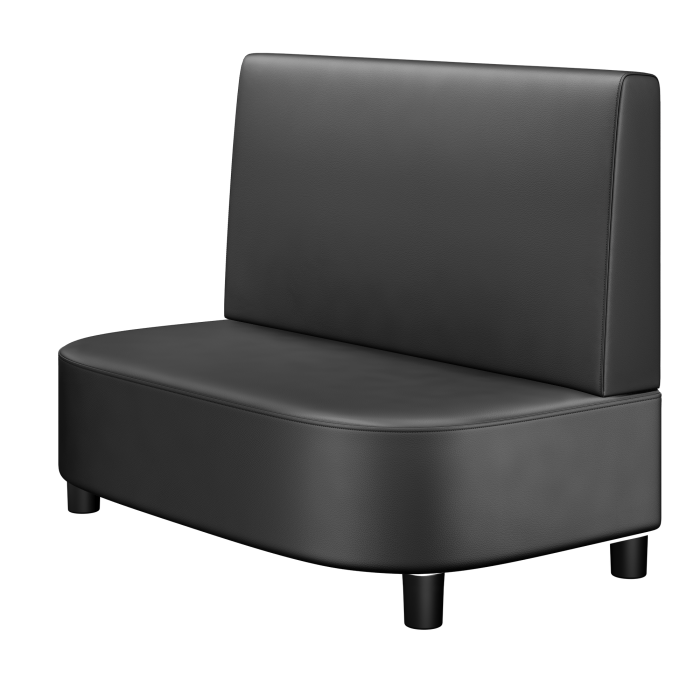 THOMAS | Gastrobank | B:H 100 x 103 cm | Schwarz | Glatt | Leder