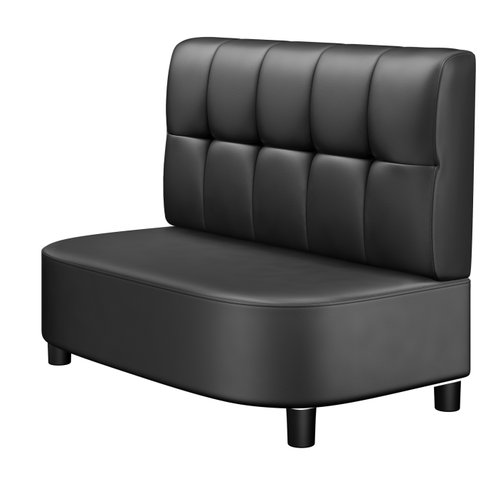THOMAS | Gastrobank | B:H 100 x 103 cm | Schwarz | Button | Leder